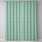 Pastel Carrot Folk Art Style Seamless  Mint Background Whimsical Design  Readymade Eyelet Ring Top Thermal 100% Blackout Curtains