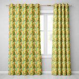 Watercolor Carrot Brushstroke Texture Seamless  Fresh Green Background  Readymade Eyelet Ring Top Thermal 100% Blackout Curtains