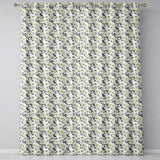 Elegant Monochrome Floral Vintage Botanical Seamless  Neutral Tones  Readymade Eyelet Ring Top Thermal 100% Blackout Curtains