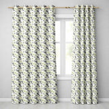 Elegant Monochrome Floral Vintage Botanical Seamless  Neutral Tones  Readymade Eyelet Ring Top Thermal 100% Blackout Curtains