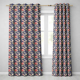 Antique Style Cream Floral Botanical Seamless  Neutral Vintage Design  Readymade Eyelet Ring Top Thermal 100% Blackout Curtains