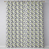 Classic Blue White Toile Floral Seamless  Readymade Eyelet Ring Top Thermal 100% Blackout Curtains