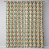 Elegant Coral Cream Peony Botanical Seamless  Readymade Eyelet Ring Top Thermal 100% Blackout Curtains