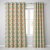 Elegant Coral Cream Peony Botanical Seamless  Readymade Eyelet Ring Top Thermal 100% Blackout Curtains
