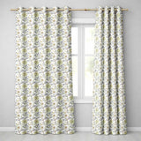 Neutral Beige Vintage Floral Botanical Seamless  Readymade Eyelet Ring Top Thermal 100% Blackout Curtains