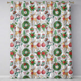 Holiday Snowman Reindeer  Seamless Pattern  Readymade Eyelet Ring Top Thermal 100% Blackout Curtains