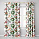 Holiday Snowman Reindeer  Seamless Pattern  Readymade Eyelet Ring Top Thermal 100% Blackout Curtains