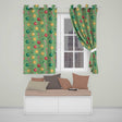 Christmas Candy Cane Baubles Stars Green Festive Seamless  Readymade Eyelet Ring Top Thermal 100% Blackout Curtains