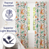 Snowman Reindeer Wreath Winter Christmas  Seamless  Readymade Eyelet Ring Top Thermal 100% Blackout Curtains