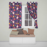 Santa Sleigh Gifts Purple Christmas Festive Seamless  Readymade Eyelet Ring Top Thermal 100% Blackout Curtains