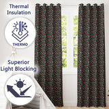 Dark Background Christmas Trees  Festive Seamless  Readymade Eyelet Ring Top Thermal 100% Blackout Curtains
