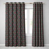 Dark Background Christmas Trees  Festive Seamless  Readymade Eyelet Ring Top Thermal 100% Blackout Curtains