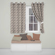 Coffee Bean Light Background Seamless Pattern  Readymade Eyelet Ring Top Thermal 100% Blackout Curtains
