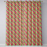 Vibrant Pink Green Tropical Leaves Seamless  Readymade Eyelet Ring Top Thermal 100% Blackout Curtains