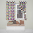 Pink Green Watercolor Leaf Botanical Seamless  Readymade Eyelet Ring Top Thermal 100% Blackout Curtains