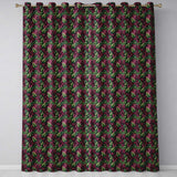 Deep Plum Foliage Vinesss  Readymade Eyelet Ring Top Thermal 100% Blackout Curtains