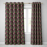 Deep Plum Foliage Vinesss  Readymade Eyelet Ring Top Thermal 100% Blackout Curtains