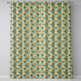 Watercolor Croissant Pastry Soft Blue Artistic Seamless  Readymade Eyelet Ring Top Thermal 100% Blackout Curtains