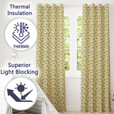Croissant and Herb Scatter Light Cream Background Seamless  Readymade Eyelet Ring Top Thermal 100% Blackout Curtains