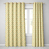 Croissant and Herb Scatter Light Cream Background Seamless  Readymade Eyelet Ring Top Thermal 100% Blackout Curtains