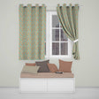 Croissant and Strawberry Playful Teal Background Seamless  Readymade Eyelet Ring Top Thermal 100% Blackout Curtains