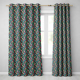 Bright Faceted Gemstone Seamless  Dark Background Jewel Illustration  Readymade Eyelet Ring Top Thermal 100% Blackout Curtains