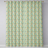 Decorative Crystal Floral Seamless  Pastel Gemstone Botanical Design  Readymade Eyelet Ring Top Thermal 100% Blackout Curtains