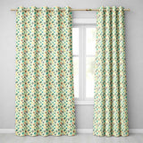Decorative Crystal Floral Seamless  Pastel Gemstone Botanical Design  Readymade Eyelet Ring Top Thermal 100% Blackout Curtains