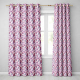 Purple Pink Watercolor Crystal Gem Seamless  Readymade Eyelet Ring Top Thermal 100% Blackout Curtains