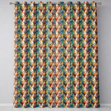 Colorful Artistic Bunny Abstract Seamless  Readymade Eyelet Ring Top Thermal 100% Blackout Curtains