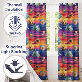 Sunset Camping Outdoor Equipment Seamless  Readymade Eyelet Ring Top Thermal 100% Blackout Curtains