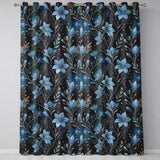 Blue Floral Night Sky Stars Botanical Seamless  Readymade Eyelet Ring Top Thermal 100% Blackout Curtains