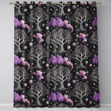 Purple Mystical Trees Moon Stars Night Seamless  Readymade Eyelet Ring Top Thermal 100% Blackout Curtains