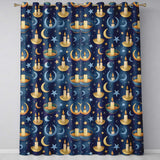 Celestial Candle Moon Stars Mystic Night Seamless  Readymade Eyelet Ring Top Thermal 100% Blackout Curtains