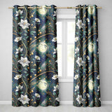 Magical Floral Moon Golden Berries Night Seamless  Readymade Eyelet Ring Top Thermal 100% Blackout Curtains