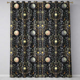 Celestial Botanical Moon Phases Sacred Night Seamless  Readymade Eyelet Ring Top Thermal 100% Blackout Curtains