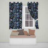 Blue Floral Night Sky Botanical Stars Seamless  Readymade Eyelet Ring Top Thermal 100% Blackout Curtains