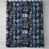 Blue Floral Night Sky Botanical Stars Seamless  Readymade Eyelet Ring Top Thermal 100% Blackout Curtains