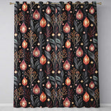 Mystic Crystal Botanical Night Sky Seamless  Readymade Eyelet Ring Top Thermal 100% Blackout Curtains