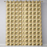 Antique Cheetah Postage Stamp Sepia Safari Wildlife Seamless  Readymade Eyelet Ring Top Thermal 100% Blackout Curtains