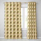 Antique Cheetah Postage Stamp Sepia Safari Wildlife Seamless  Readymade Eyelet Ring Top Thermal 100% Blackout Curtains