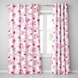 Watercolor Cherry Bow Ribbon Pink Gingham Picnic Check Seamless  Readymade Eyelet Ring Top Thermal 100% Blackout Curtains