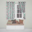 Watercolor Pink Cherry Ribbon Bow Seamless  Mint Background  Readymade Eyelet Ring Top Thermal 100% Blackout Curtains
