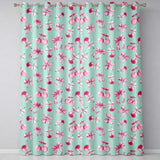 Watercolor Pink Cherry Ribbon Bow Seamless  Mint Background  Readymade Eyelet Ring Top Thermal 100% Blackout Curtains