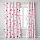 Watercolor Pink Cherry Ribbon Bow Seamless  Pastel Lilac Background  Readymade Eyelet Ring Top Thermal 100% Blackout Curtains