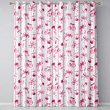 Watercolor Pink Cherry Ribbon Bow Seamless  Soft Pink Stripe Background  Readymade Eyelet Ring Top Thermal 100% Blackout Curtains