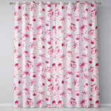 Watercolor Pink Cherry Ribbon Bow Seamless  Pink Stripe Background  Readymade Eyelet Ring Top Thermal 100% Blackout Curtains