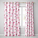 Watercolor Pink Cherry Ribbon Bow Seamless  Pink Stripe Background  Readymade Eyelet Ring Top Thermal 100% Blackout Curtains
