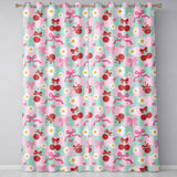 Cherry Bow Daisy Heart Seamless  on Mint and Pink Gingham Background  Readymade Eyelet Ring Top Thermal 100% Blackout Curtains