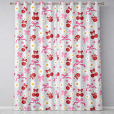 Cherry Bow Daisy Heart Seamless  on Warm White Background  Readymade Eyelet Ring Top Thermal 100% Blackout Curtains